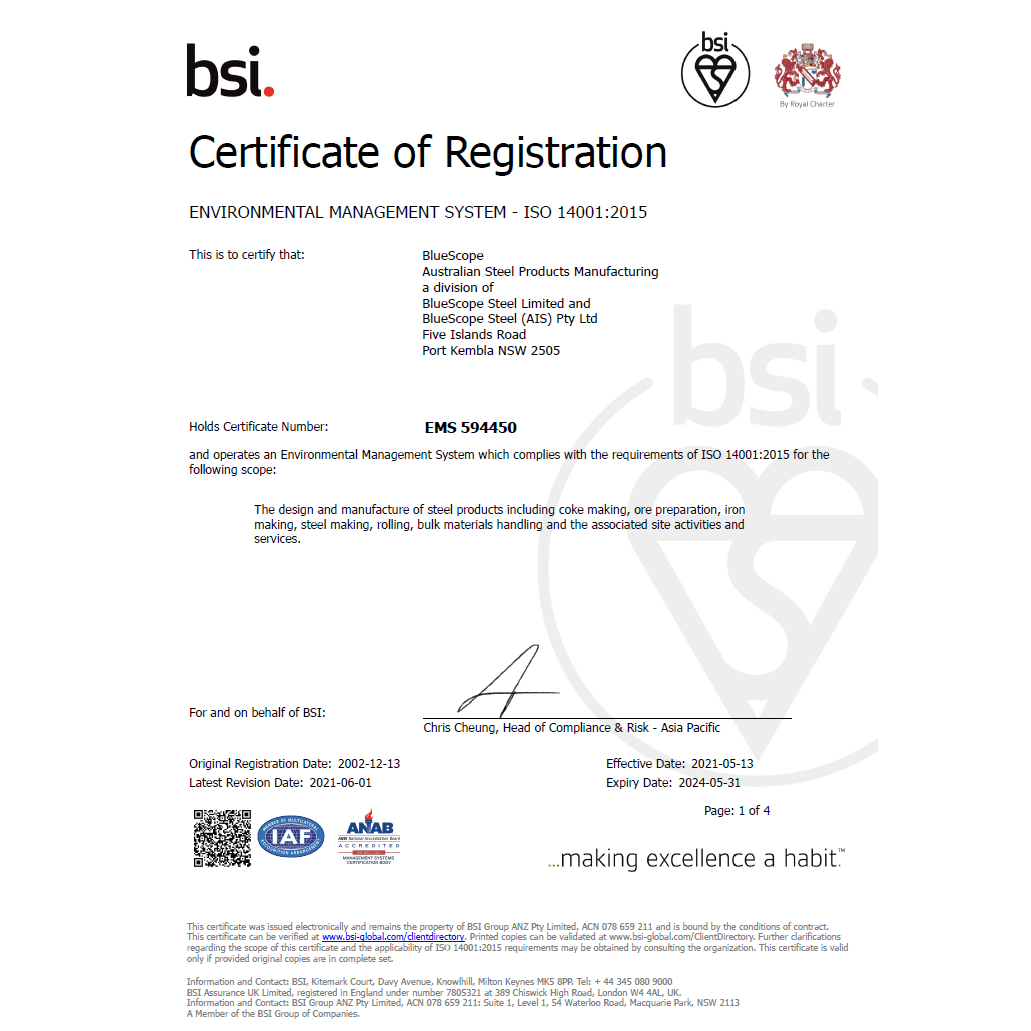 ISO 14001 Bluescope